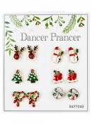 Assorted Christmas Novelty Stud Earrings Multi Pack | 6 Pairs