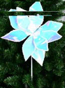 55cm Iridescent Glossy & Shiny Poinsettia Flower Long Christmas Stem
