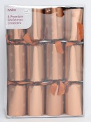 Star & Diamond Pattern Shiny Copper Christmas Cracker Bon Bons - 8 x 36cm