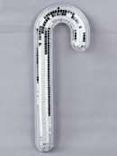 46cm Silver Reflective Mirror Ball Candy Cane Hanging Ornament