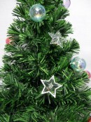 Multi Colour Fibre Optic Christmas Tree with Baubles, Stars & 150 Tips - 1.2m