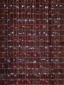 400 Red & Cool White Concave Bulb LED Christmas Curtain Light String - 2.5m