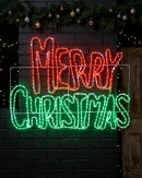 94cm Red Green & Cool White LED Merry Christmas Motif With Twinkle Effect