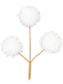 White Pom Pom Snowballs Decorative Christmas Spray Clip Pick - 12cm Wide