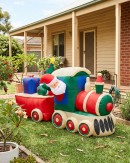 2.4m Santa Express Train Inflatable Display | LED Outdoor Locomotive Scene