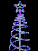 Multi Colour LED Rope Light 3D Spiral Outdoor Christmas Tree - 1.8m