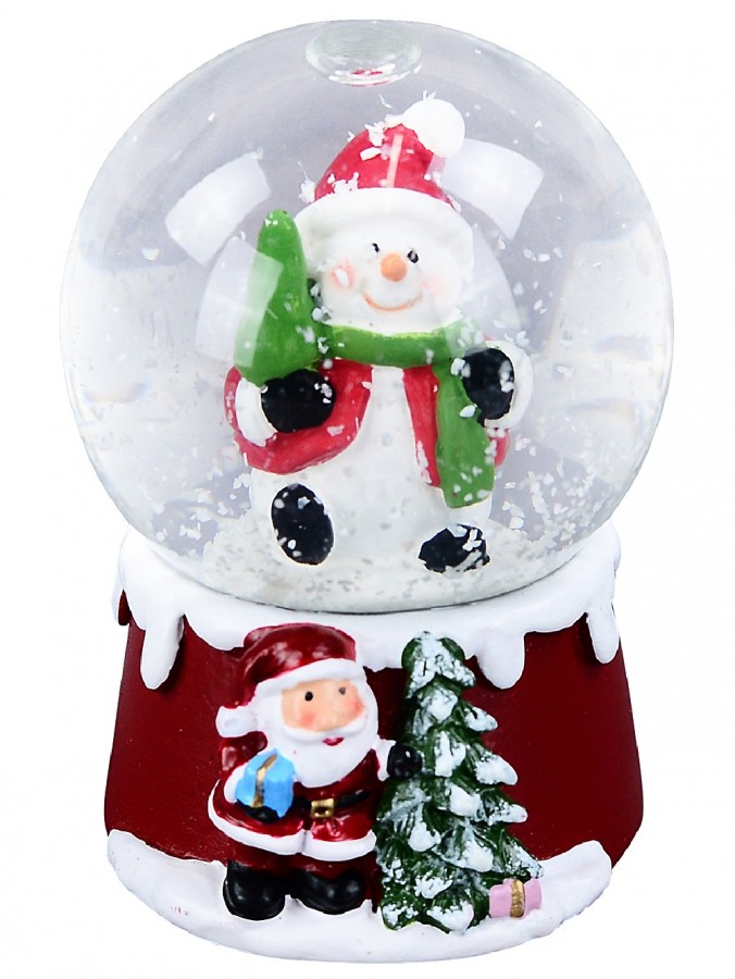 Mini Snowman Christmas Waterball Snow Globe Ornament - 65mm