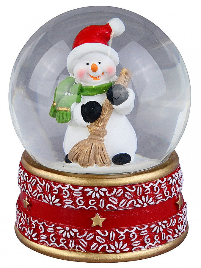 85mm Snowman Sweeper Mini Waterball Snow Globe Ornament