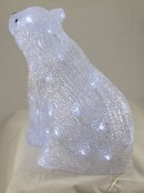 Acrylic LED Sitting Polar Bear Light Display - 28cm
