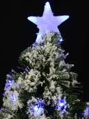 Snow Flocked Blue LED & Multi Colour Fibre Optic Christmas Tree - 90cm
