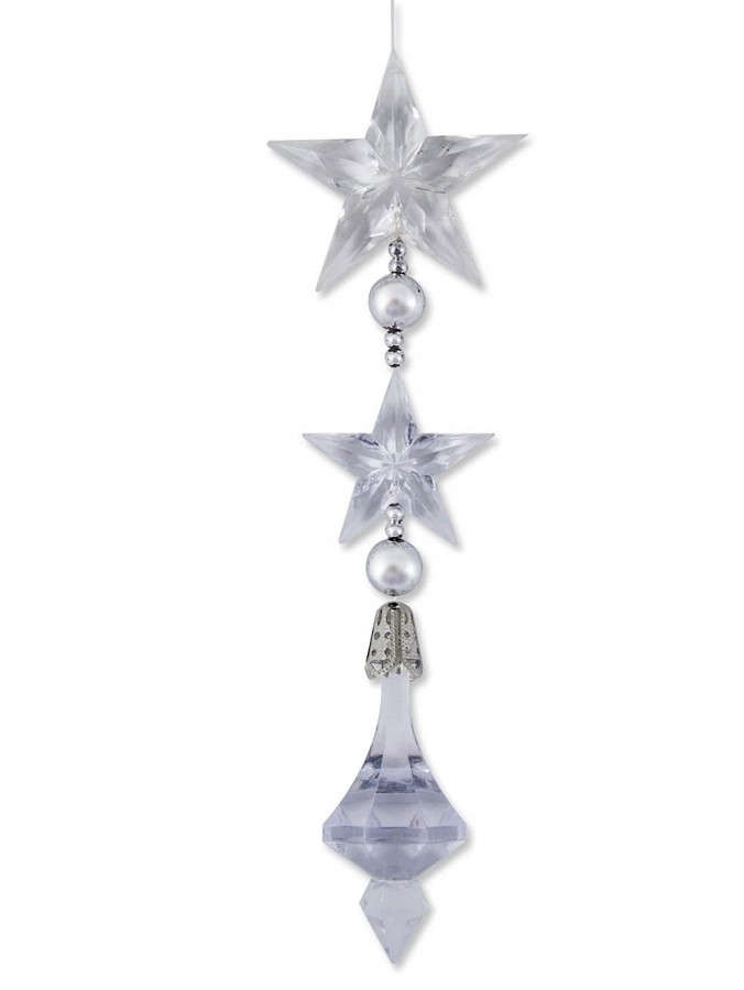 Star & Bead Drop Hanging Decoration - 18cm