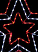 Red & Cool White Triple Christmas Star LED Rope Light Silhouette - 80cm