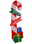 2.7m Giant Candy Cane Signpost With Gifts Illuminated Christmas Inflatable