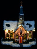 Church Of Christmas Mass LED Village Scene | 21cm
