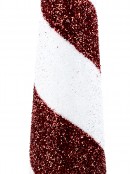 Large Red & White Metallic Tinsel 3D Conical Tabletop Christmas Tree - 92cm