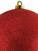 Red Glittered Large Display Bauble Christmas Decoration - 20cm