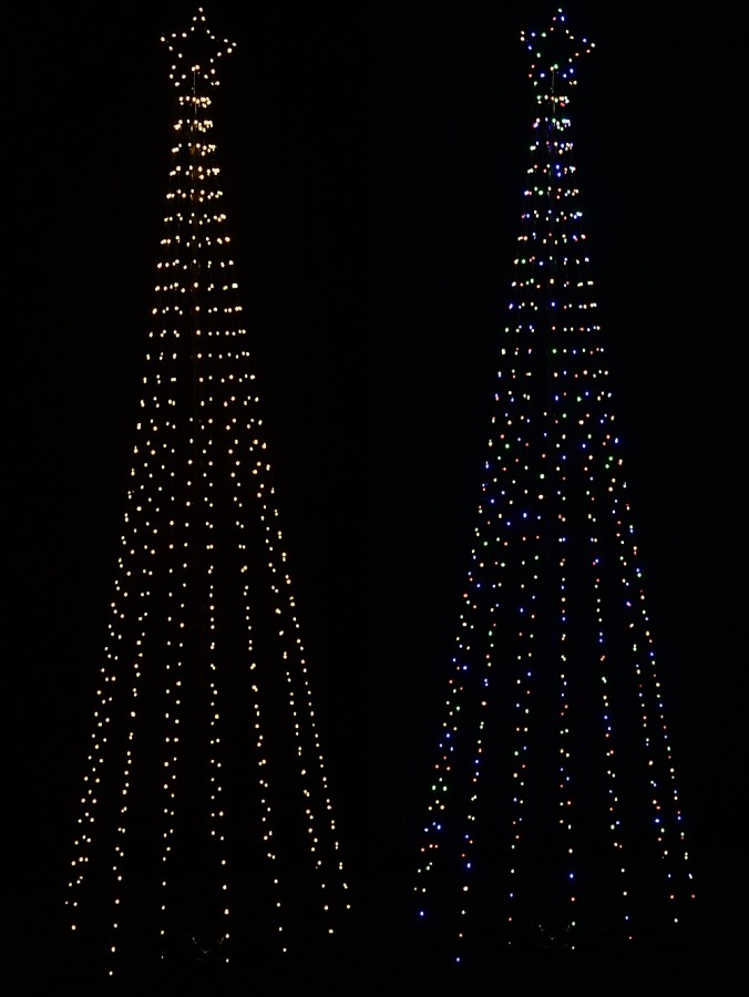 2.1m Aurora Dynamic Dual Colour LED Outdoor Conical Tree | 580 Lights