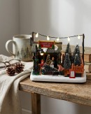 Fresh Christmas Trees Stand Ornament With Warm White LED Lights | 18cm