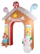 Gingerbread & Candy Theme Arch Illuminated Christmas Inflatable Display - 3m