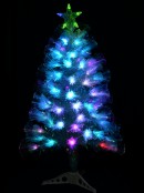 Iridescent Rainbow Effect & Multi Colour LED Fibre Optic Christmas Tree - 90cm
