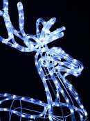 Cool White LED 3D Sleigh & Two Reindeer Rope Light Display - up to 1.8m