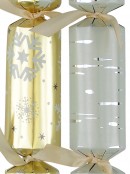 Gold & Cream Winter Patterns Christmas Cracker Bon Bons - 12 x 25cm