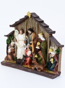 Nativity Of Jesus Full Bethlehem Stable Scene Resin Christmas Ornament - 25cm