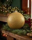 Majestic Gold Glitter Bauble Large Display Ornament | 20cm