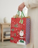 Large Red Christmas Gift Bag With Santa's On His Way! Print