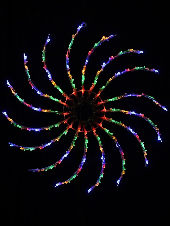 Multi Colour LED String Light Pinwheel Spiral Galaxy Christmas Display - 50cm