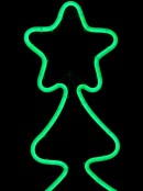 Green Christmas Tree & Star Neon Flex Rope Light Silhouette - 60cm
