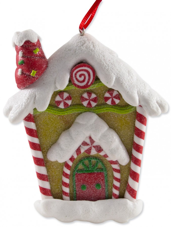 Gingerbread House With Lolly Decorations Hanging Ornament - 10cm