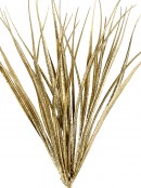 Gold Grass Bush Embellished With Gold Glitter Christmas Stem Pick - 22cm Wide