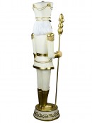 1.8m Ivory & Gold King Nutcracker With Sceptre Life Size Resin Ornament