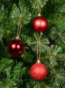 Red Glitter, Matte & Metallic Christmas Baubles - 12 x 60mm