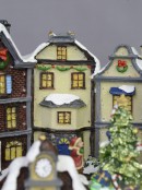 Winter Christmas Village & Train Station Scene with Animation & Lights - 23cm