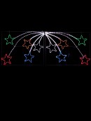 Shooting Stars On Wire Frame LED Rope Light Silhouette - 2.2m