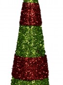 Red & Green PVC Tabletop Tree with Sequins & Glitter - 38cm