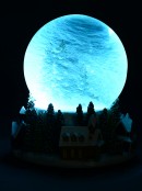 Winter Town Scene With Music & Lights Waterball Snow Globe Ornament - 14cm