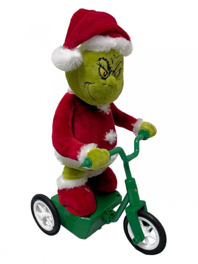 31cm Mr Grinch Singing On A Tricycle Scooter Animated Plush Toy