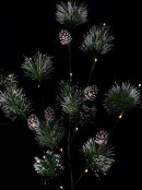Snow Accented & Warm White LED Pine Branches Stakes - 3 x 93cm 
