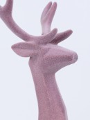 Lilac Modern Chic Standing Flocked Christmas Reindeer Ornament - 47cm