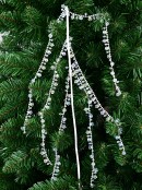 45cm Clear Iridescent Diamante Bead Spray Long Christmas Clip Stem