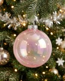 2x Lustrous Pink Tinted Grand Iridescent Soap Bubble Ball Bauble | 15cm