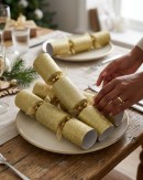25x Luxury Champagne Gold Glitter Christmas Bon Bons (Crackers) | 34cm