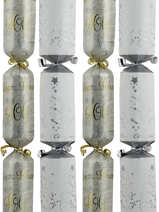 50x Sheet Music & Silver Trees Christmas Bon Bons (Crackers) | Multi Size Pack