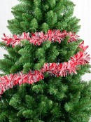 2m Red & Clear Thick & Thin Fir Needle 9ply 90mm Tinsel Garland