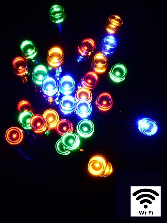 1000 Multi Colour LED Concave Bulb WiFi Christmas Fairy String Lights - 50m