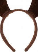 Brown Reindeer Antlers Headband With Sequins & Baubles - One Size Fits Most