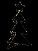 Neutral White LED Tri Fold Christmas Tree Noodle Rope Light Silhouette - 87cm